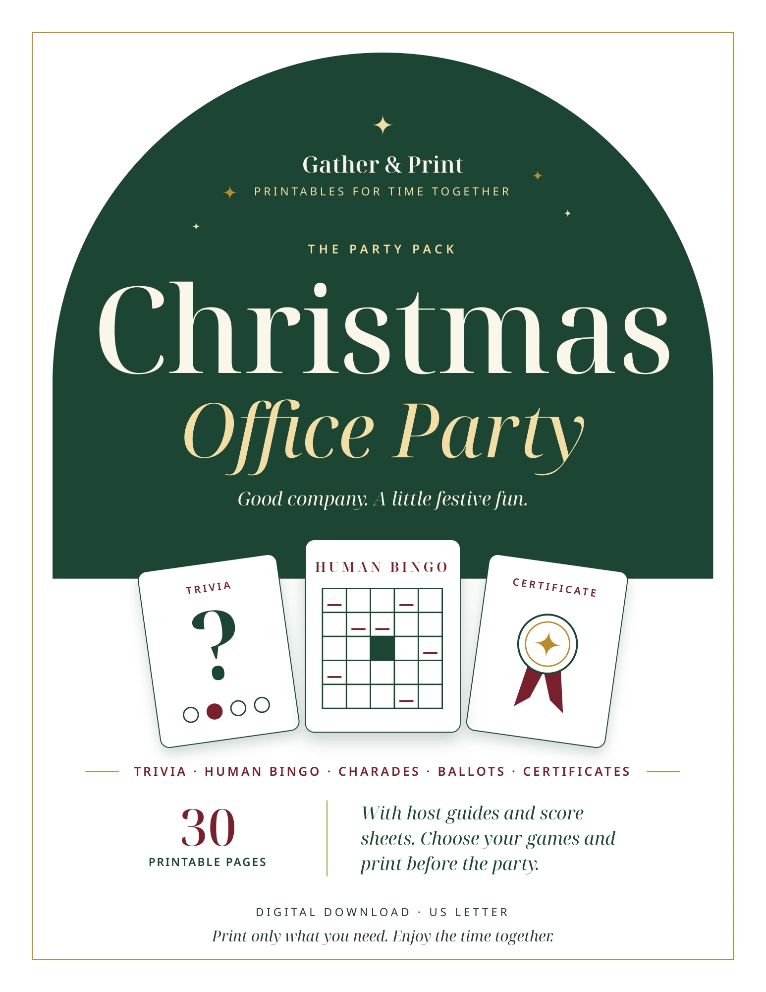 Christmas Office Party Pack: Cover, actual PDF page 1